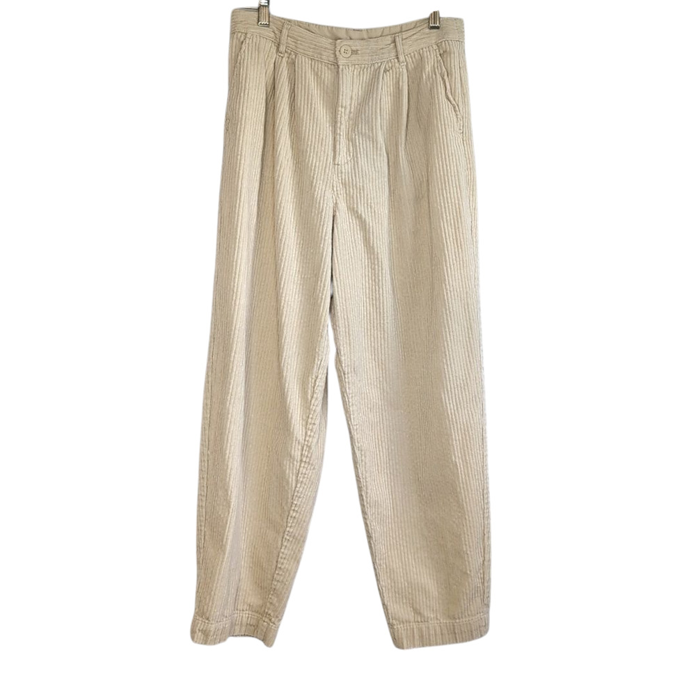 Rowing Blazers for Target cream corduroy trouser pants with pleated front size 8